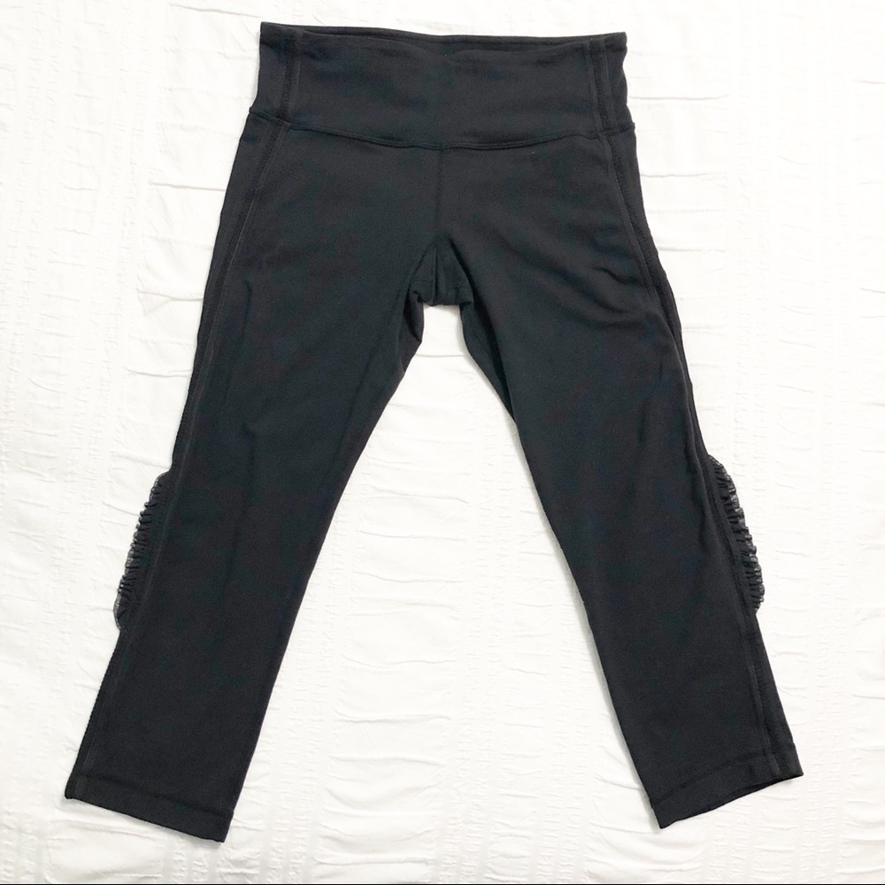 Lululemon Wunder Under Crop Ruffle Black 6